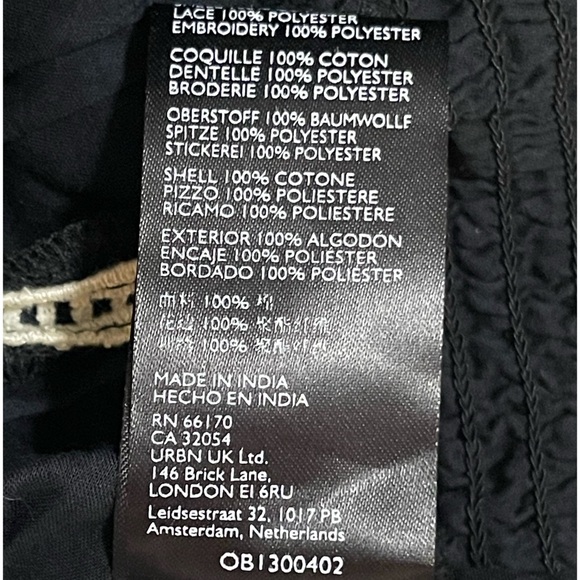 Anthropologie Embroidered Lace Blouse Black NWT Size XL - Picture 10 of 14